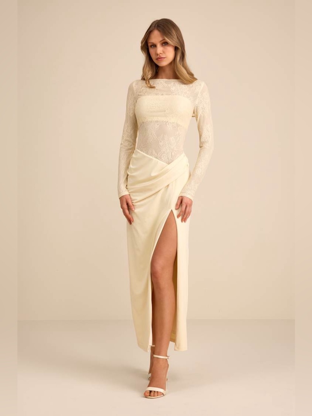 Lulu’s Nadina Lace Long Sleeve Maxi Dress